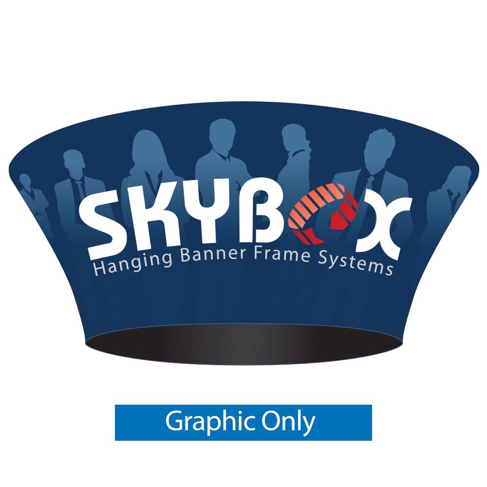 15x4 ft. Hanging Banner Tapered Circle — Single Sided Graphic Only with Black Back Fabric